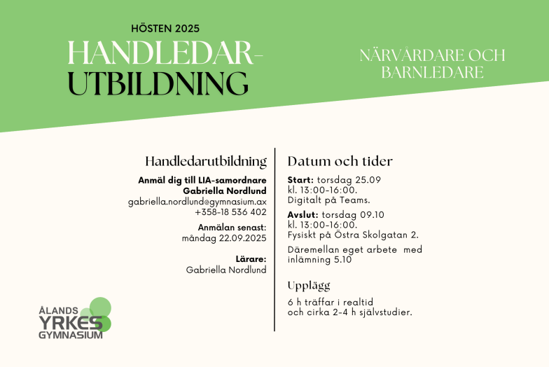 Inbjudan handledarutbildning barnledare och närvårdare