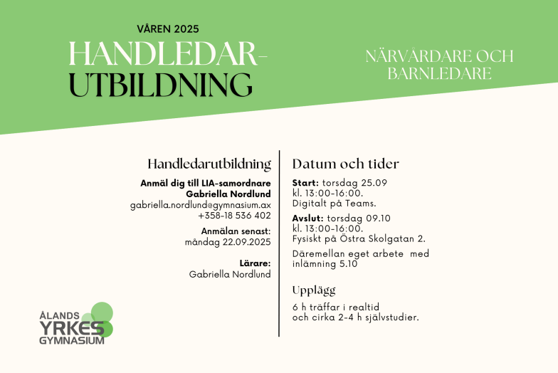 Inbjudan handledarutbildning barnledare och närvårdare